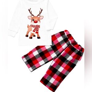 BNWOT- Toddler Christmas reindeer graphic print pajamas.